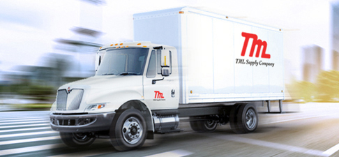TML delivery truck in motion